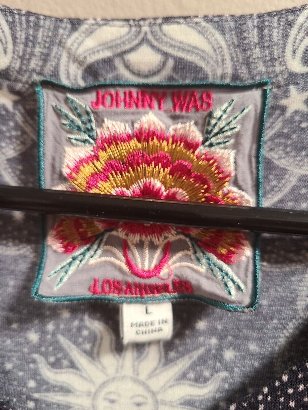 Johnny Was Runa Button Front Henley Large Top - Picture 5 of 8